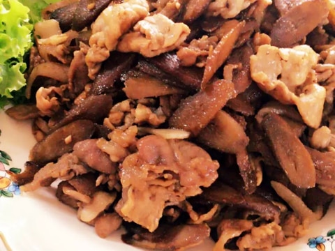 豚肉とごぼうのすき焼きのタレ炒め